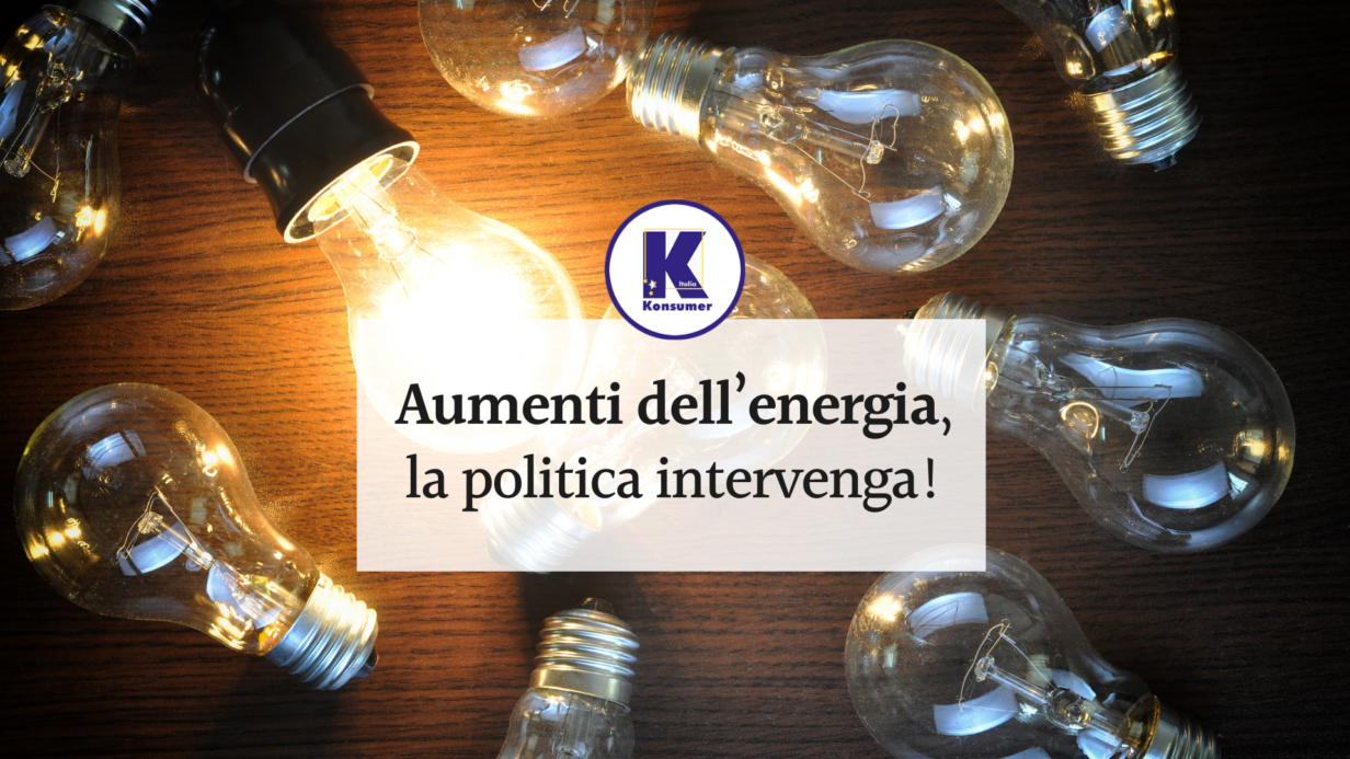 energia, aumento in bolletta, konsumer